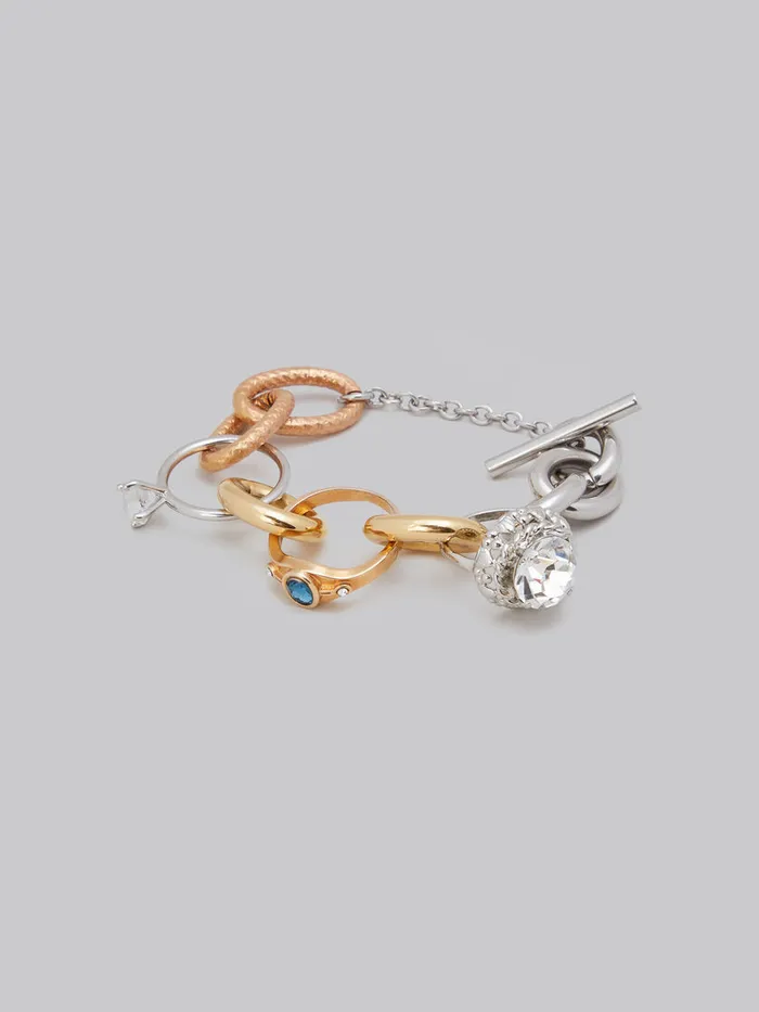 Mixed Link Chain Bracelet With Jewelled Rings Women Marni Bracelets