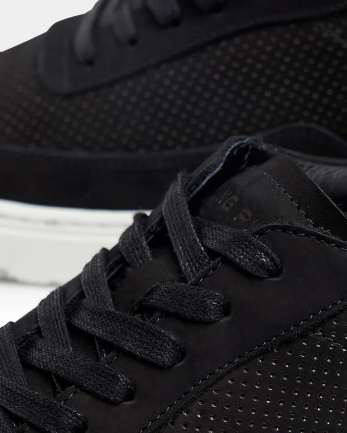 Mondo Bianco Perforated Black Men Filling Pieces Sneakers