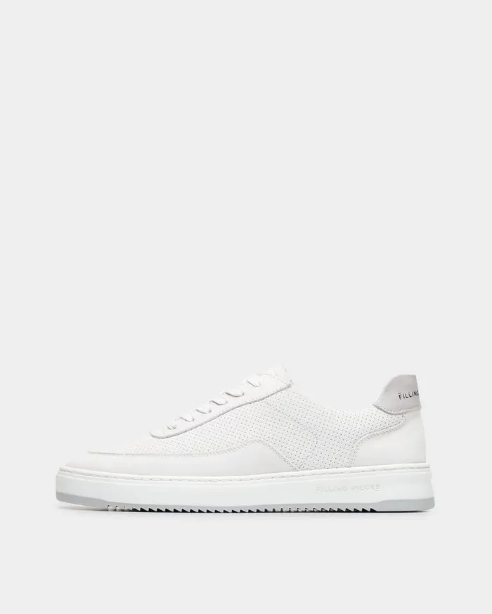Mondo Bianco Perforated White Men Filling Pieces Sneakers