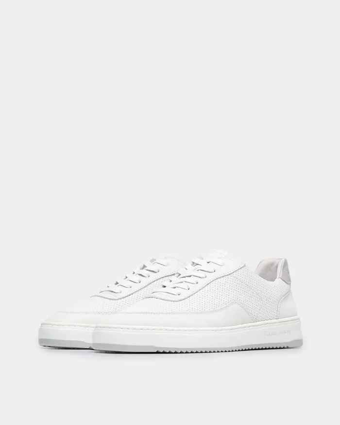 Mondo Bianco Perforated White Men Filling Pieces Sneakers