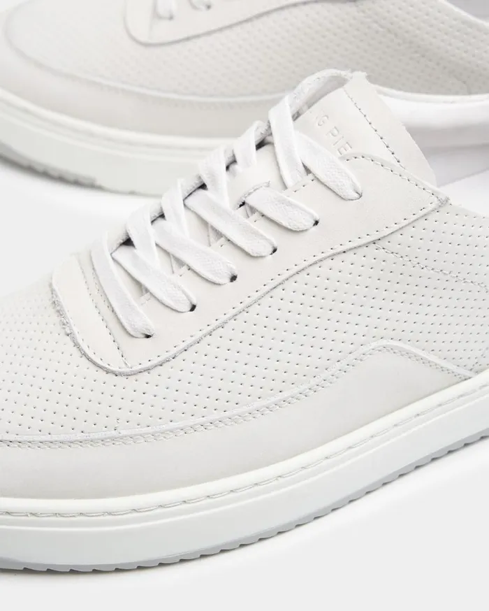 Mondo Bianco Perforated White Men Filling Pieces Sneakers
