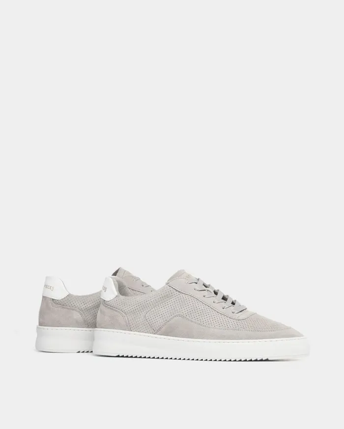 Mondo Perforated Light Grey WomenMen Filling Pieces Sneakers