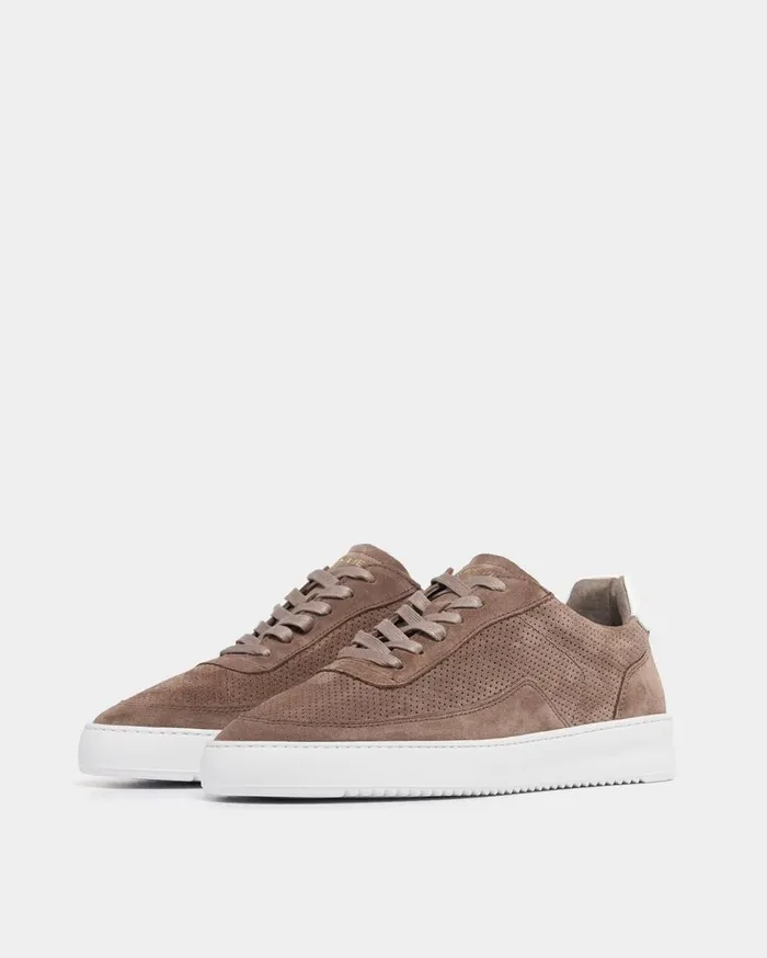 Mondo Perforated Taupe WomenMen Filling Pieces Sneakers