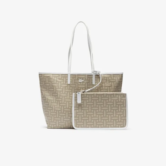 Monogram Coated Cotton Canvas Tote Bag Lacoste Beige Womens Lacoste Bags Shop Online Monogram Coated Cotton Canvas Tote Bag Lacoste Beige Womens Lacoste Bags Shop Online
