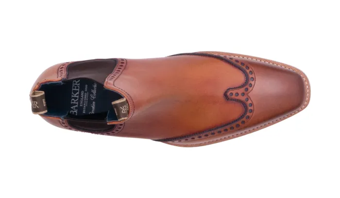 Moreton 8211 Antique Rosewood Navy Mens Barker Shoes Brogues