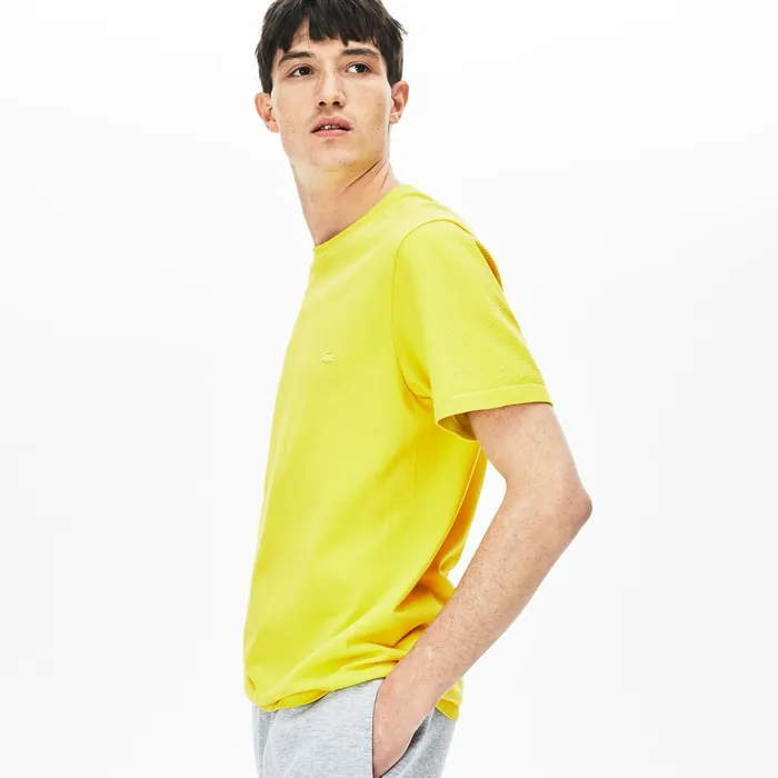 Motion Breathable Seamless Tshirt Yellow Mens Lacoste TShirts Gift 4 You