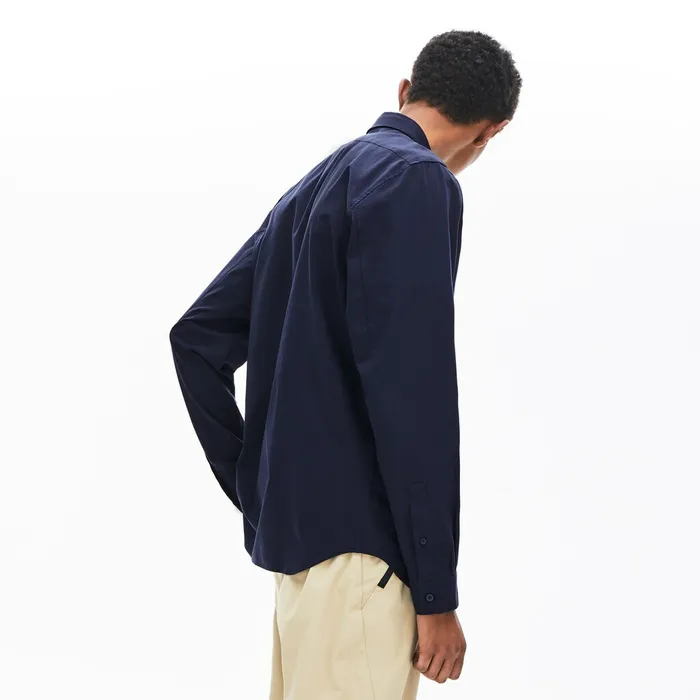 Motion Breathable Stretch Cotton Shirt Navy Blue Mens Lacoste Button Down Shirts Online Outlet Store