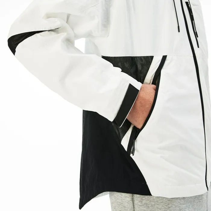Motion Collapsible Colorblock Windbreaker WhiteBlack Mens Lacoste Jackets and Coats Cheap On Sale