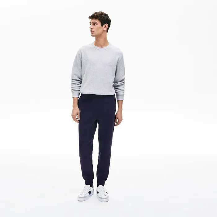 Motion CottonBlend Sweatpants Navy Blue Mens Lacoste Pants and Shorts Cheap On Sale