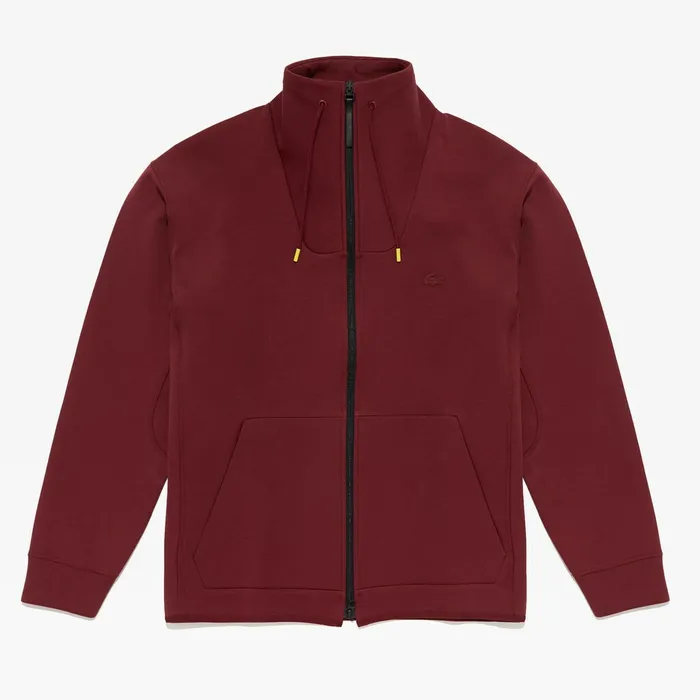Motion Ergonomic CottonBlend Zip Sweatshirt Bordeaux Mens Lacoste Sweatshirts Outlet Factory