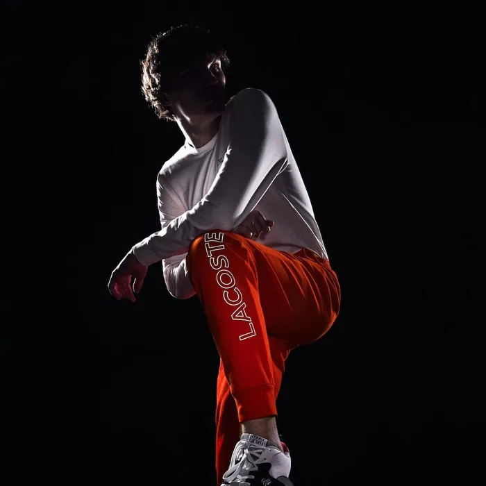 Motion French Terry Track Pants Red Mens Lacoste Pants and Shorts Shop Online