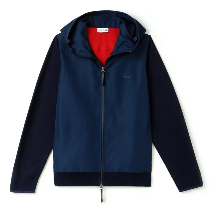 Motion Hooded Zippered Jersey Sweater Navy BlueRed Mens Lacoste Sweaters Gift 4 You Motion Hooded Zippered Jersey Sweater Navy BlueRed Mens Lacoste Sweaters Gift 4 You