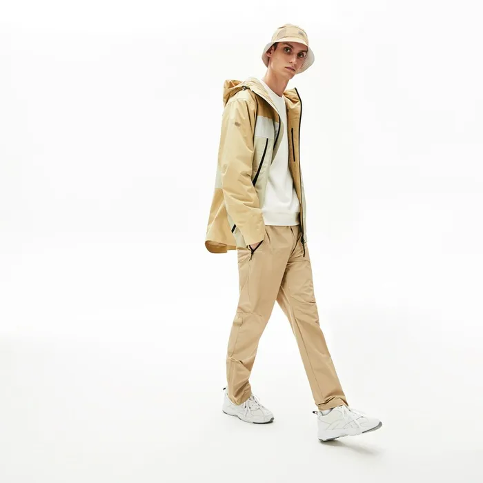 Motion Lightweight Quilted Short Parka BeigeGrey Mens Lacoste Jackets and Coats Online