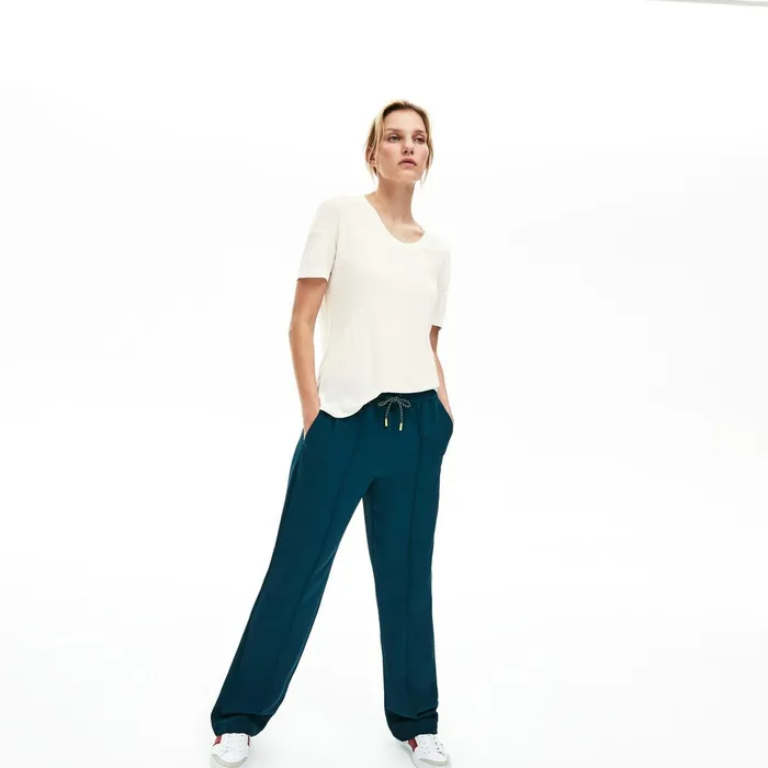 Motion Lightweight Ribbed Lyocell TShirt White Womens Lacoste TShirts For Sale
