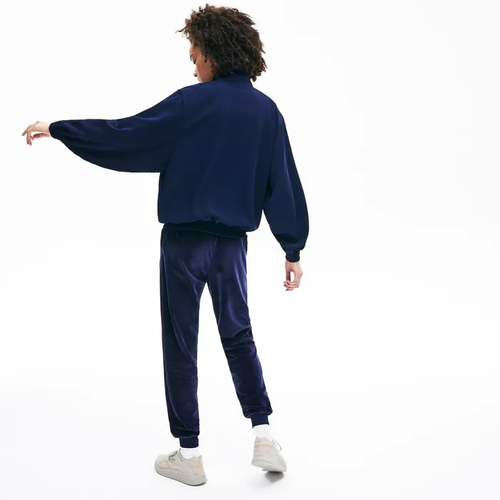 Motion Oversized Twill Zippered Jacket Navy Blue Womens Lacoste Sweaters and Sweatshirts Gift 4 You