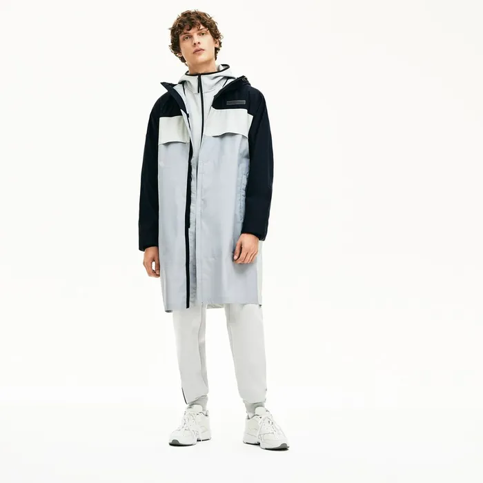 Motion Packable CreaseProof Parka Dark GreyGrey Mens Lacoste Jackets and Coats Online Outlet Store