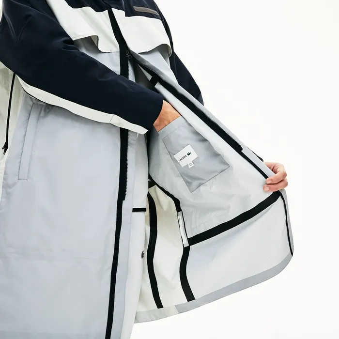 Motion Packable CreaseProof Parka Dark GreyGrey Mens Lacoste Jackets and Coats Online Outlet Store