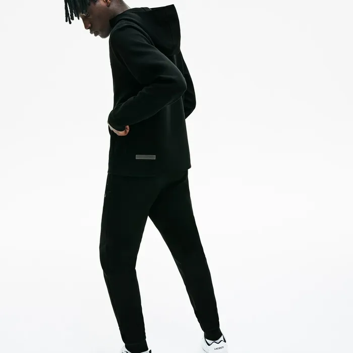 Motion Regular Fit FullZip Hoodie Black Mens Lacoste Sweatshirts Outlet