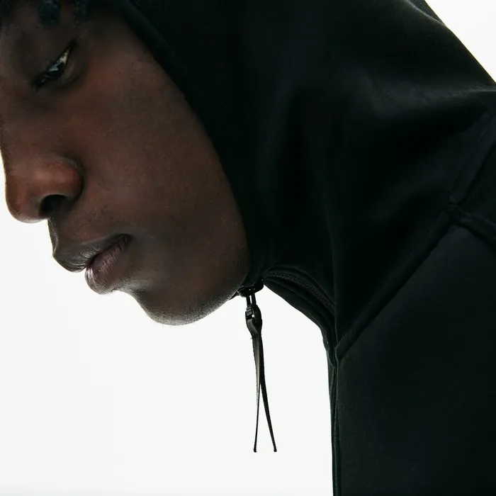 Motion Regular Fit FullZip Hoodie Black Mens Lacoste Sweatshirts Outlet