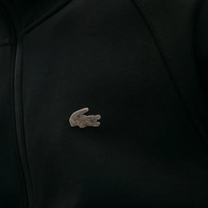 Motion Regular Fit FullZip Hoodie Black Mens Lacoste Sweatshirts Outlet