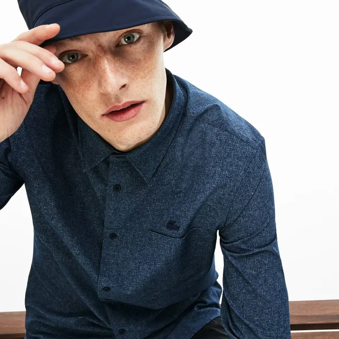 Motion Regular Fit Shirt Blue Chine Mens Lacoste Button Down Shirts Gift for Friend Motion Regular Fit Shirt Blue Chine Mens Lacoste Button Down Shirts Gift for Friend