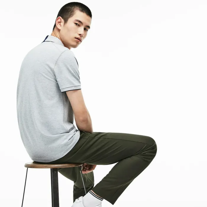 Motion Regular Fit Technical Petit Piqu Polo GreyNavy BlueRed Mens Lacoste Polos Online Store