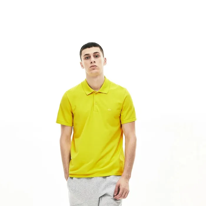 Motion Slim Fit Breathable Seamless Polo Yellow Mens Lacoste Polos Online