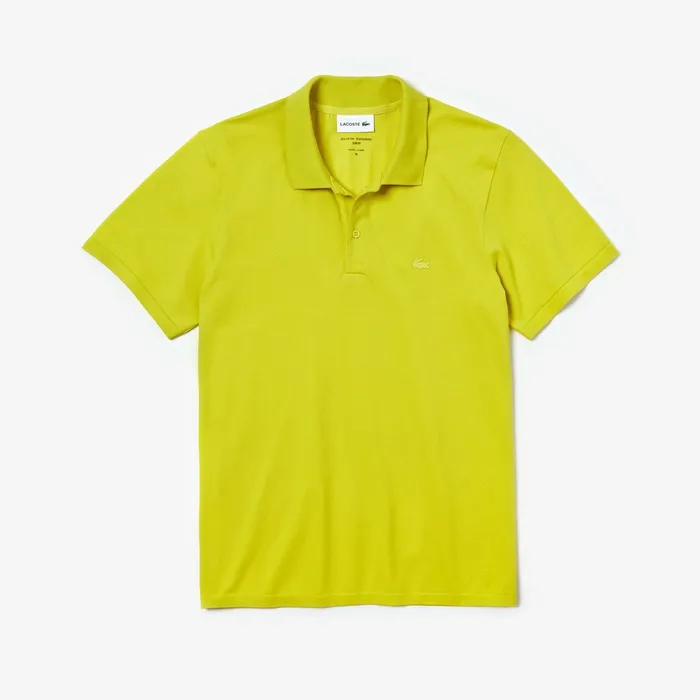 Motion Slim Fit Breathable Seamless Polo Yellow Mens Lacoste Polos Online