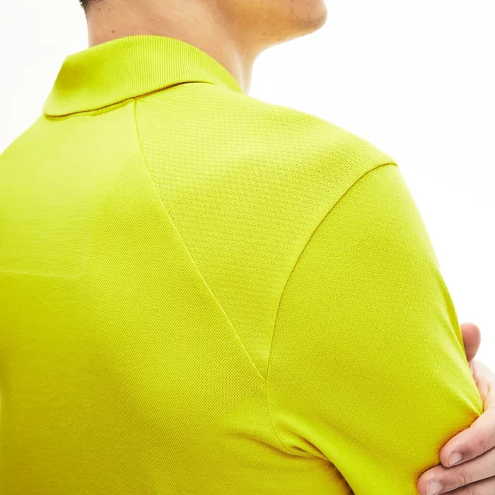 Motion Slim Fit Breathable Seamless Polo Yellow Mens Lacoste Polos Online