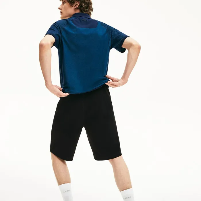 Motion Stretch Cotton Bermuda Shorts Black Mens Lacoste Pants and Shorts For Sale