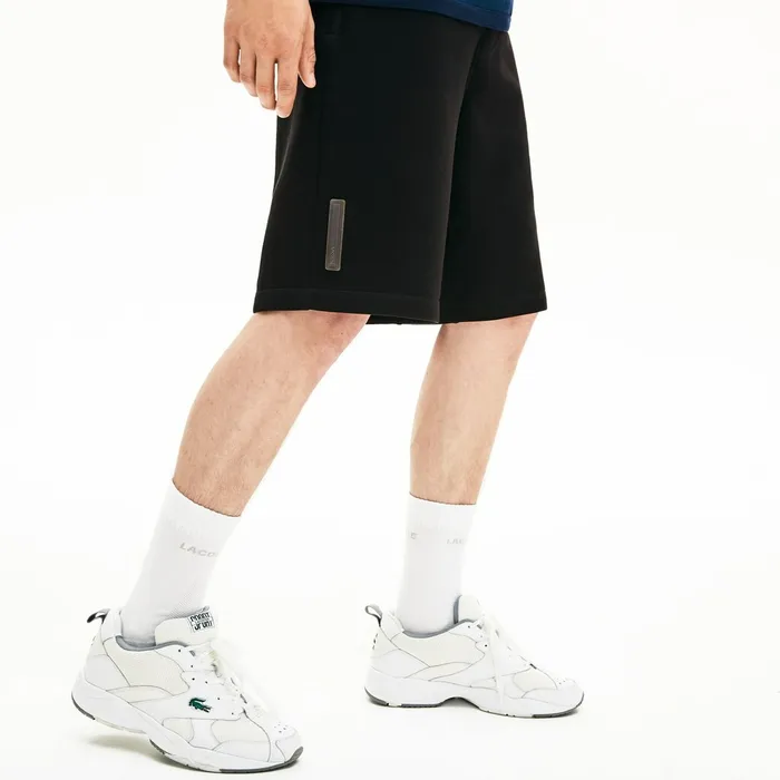 Motion Stretch Cotton Bermuda Shorts Black Mens Lacoste Pants and Shorts For Sale