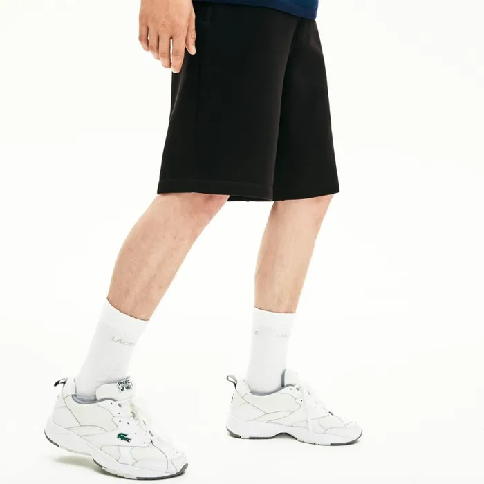 Motion Stretch Cotton Bermuda Shorts Black Mens Lacoste Pants and Shorts For Sale