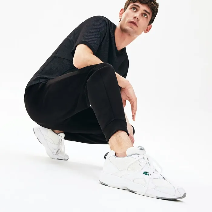 Motion Stretch Track Pants Black Mens Lacoste Tracksuits Store