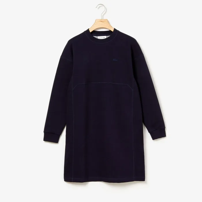 Motion Sweatshirt Dress Navy Blue Womens Lacoste Dresses and Skirts Store