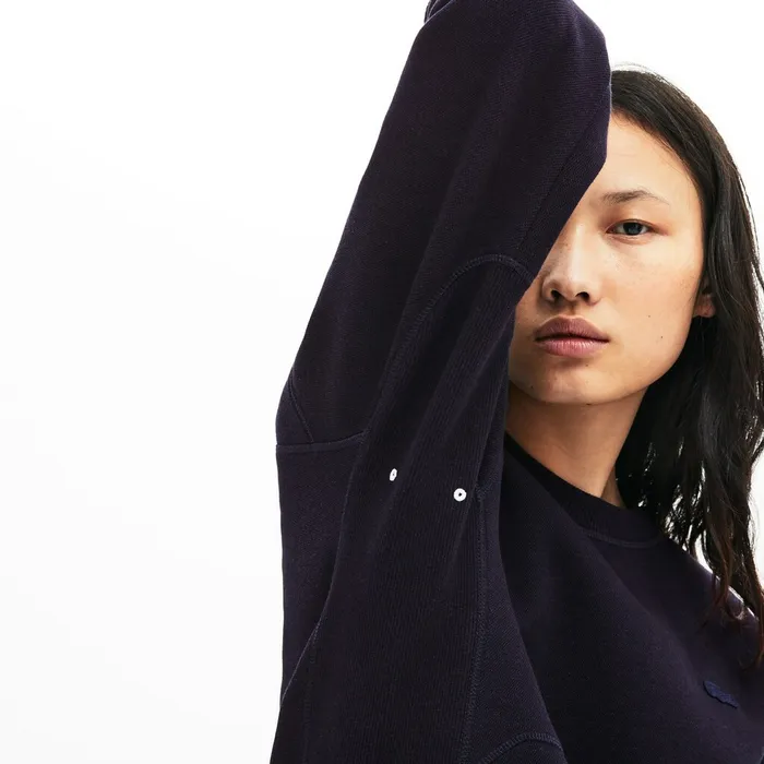 Motion Sweatshirt Dress Navy Blue Womens Lacoste Dresses and Skirts Store