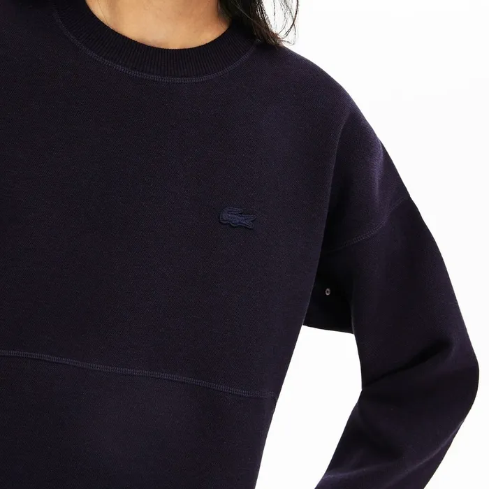 Motion Sweatshirt Dress Navy Blue Womens Lacoste Dresses and Skirts Store
