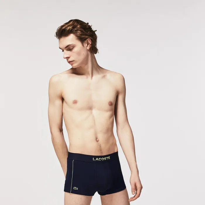 Motion Technical Piqu Boxer Briefs Navy Blue Mens Lacoste Underwear Outlet