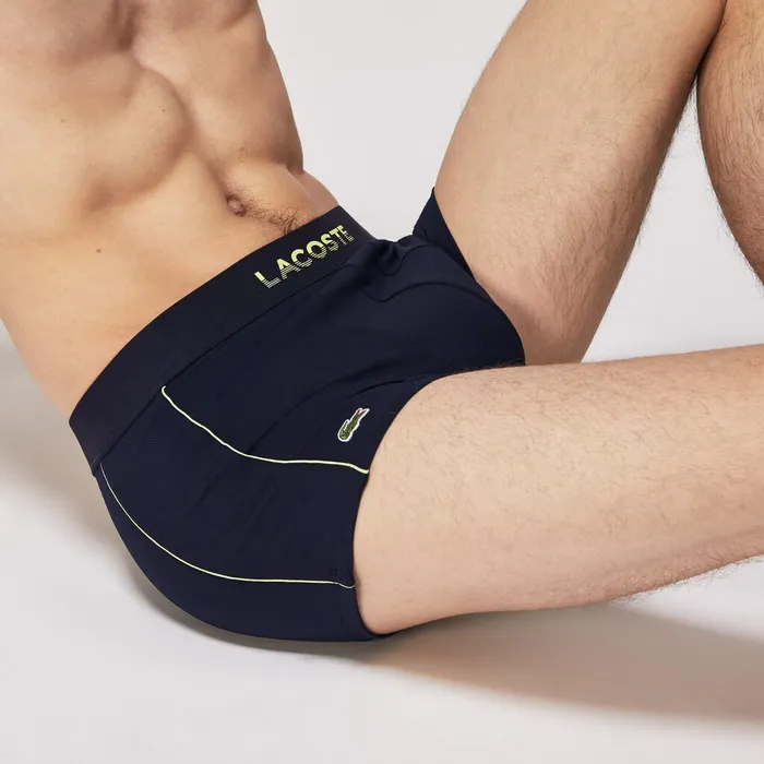 Motion Technical Piqu Boxer Briefs Navy Blue Mens Lacoste Underwear Outlet