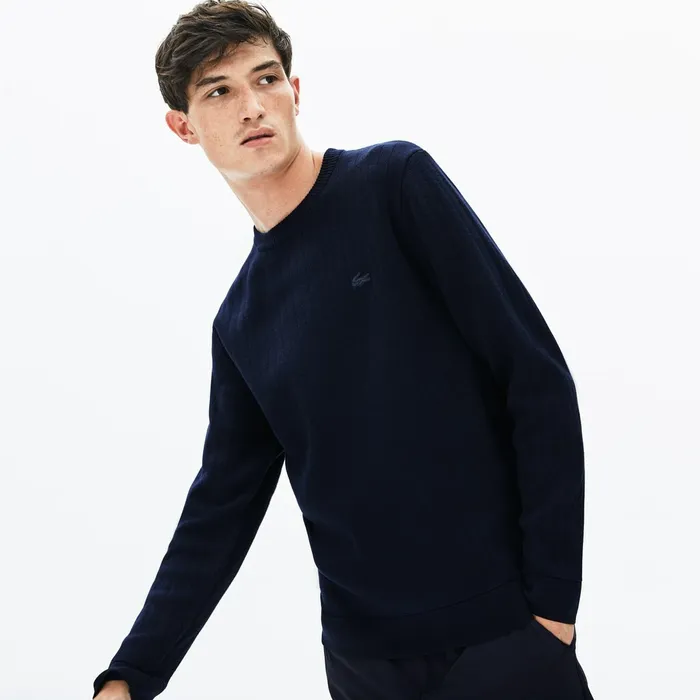 Motion Thermoregulating Crewneck Sweater Navy BlueBlackYellow Mens Lacoste Sweaters Online Outlet Store Motion Thermoregulating Crewneck Sweater Navy BlueBlackYellow Mens Lacoste Sweaters Online Outlet Store