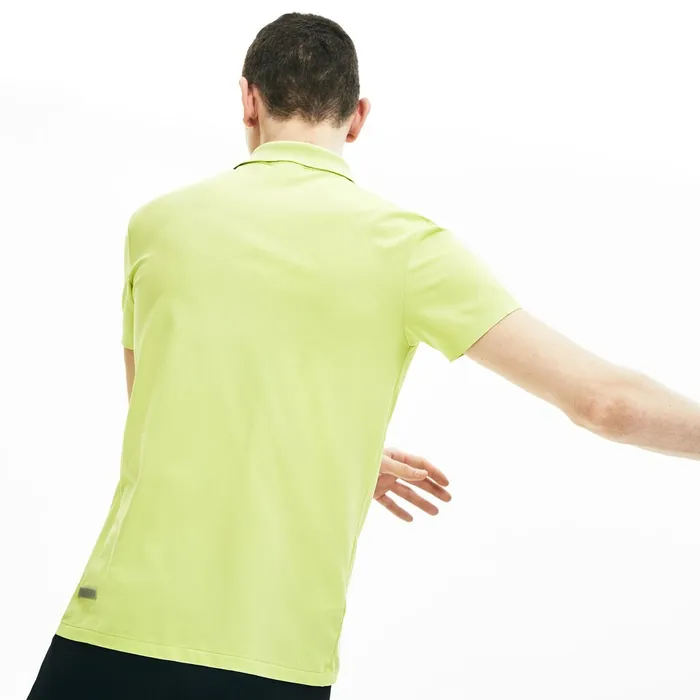 Motion UltraLightweight Cotton Polo Flashy YellowGrey Mens Lacoste Polos Online Store