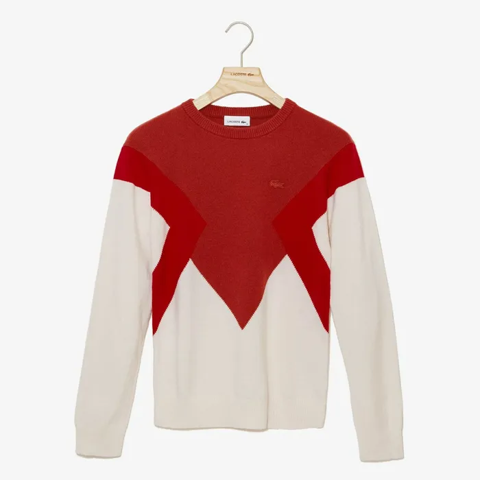 Multi Color Design Sweater WhiteRedBordeaux Womens Lacoste Sweaters and Sweatshirts Gift Ideas Multi Color Design Sweater WhiteRedBordeaux Womens Lacoste Sweaters and Sweatshirts Gift Ideas