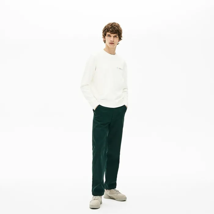 Multicolor Logo Fleece Sweatshirt White Mens Lacoste Sweatshirts Near Me