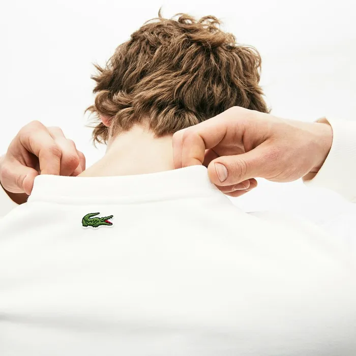 Multicolor Logo Fleece Sweatshirt White Mens Lacoste Sweatshirts Near Me