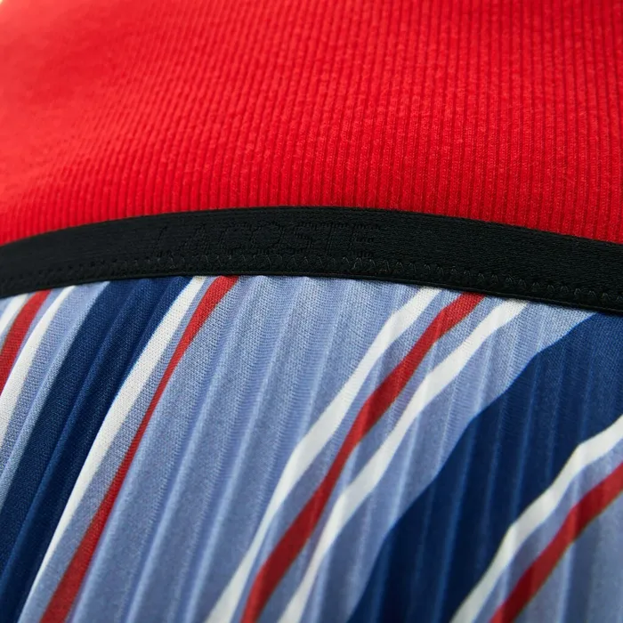 MultiColor Striped Pleated Skirt PurpleNavy BlueWhiteRed Womens Lacoste Dresses and Skirts For Sale Online