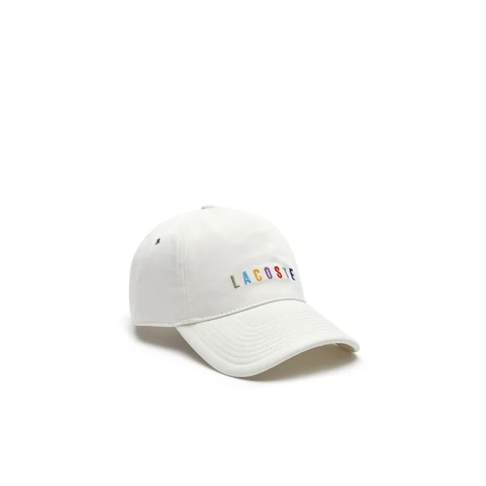 Multicolored Logo Cotton Cap White Mens Lacoste Caps and Hats Outlet Factory