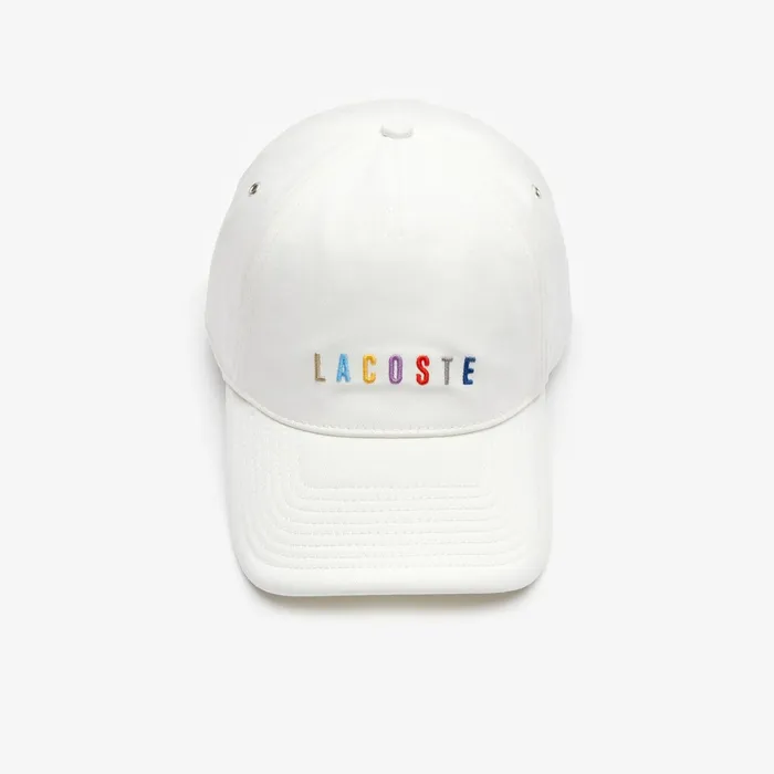 Multicolored Logo Cotton Cap White Mens Lacoste Caps and Hats Outlet Factory