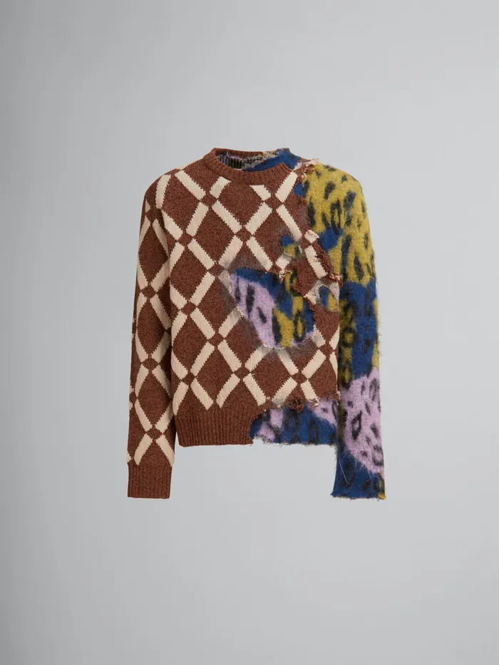 Multicolour Argyle Woolmohair Twoinone Jumper Men Marni Knitwear