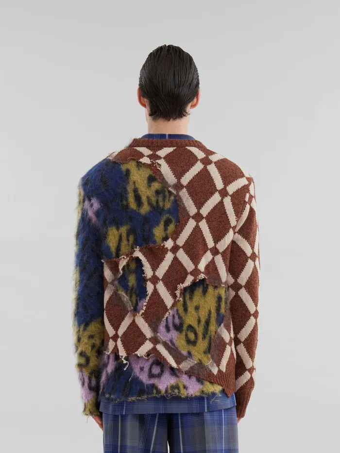 Multicolour Argyle Woolmohair Twoinone Jumper Men Marni Knitwear