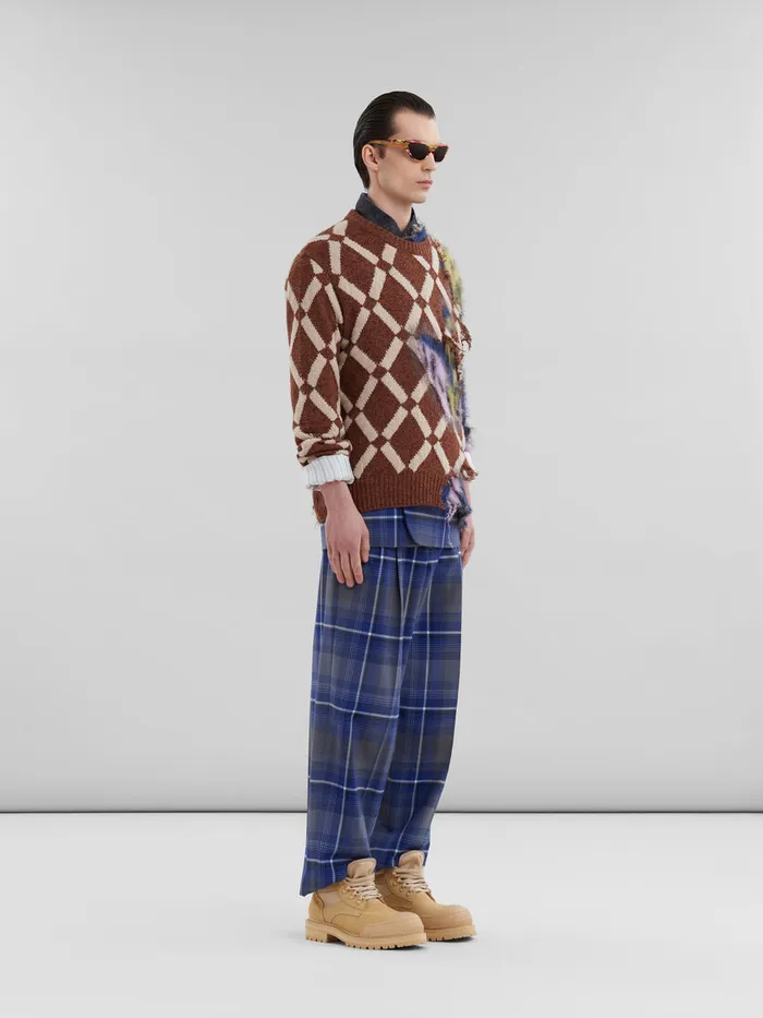 Multicolour Argyle Woolmohair Twoinone Jumper Men Marni Knitwear