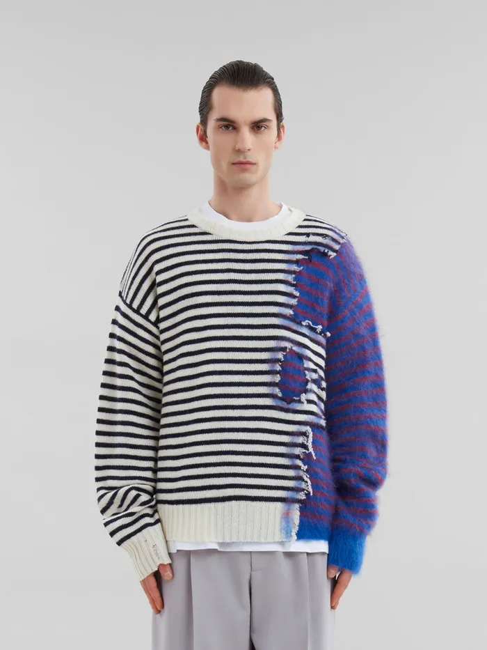 Multicolour Striped Woolmohair Twoinone Jumper Men Marni Knitwear
